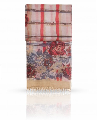 Палантин Женский W-ROSE.CHECKS/RED